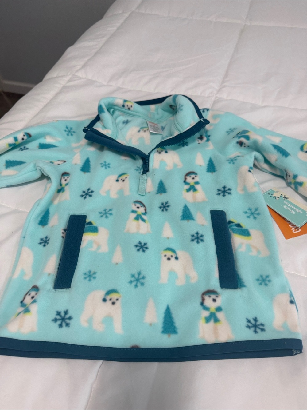 Gymboree Aqua Polar Bear Fleece Pullover